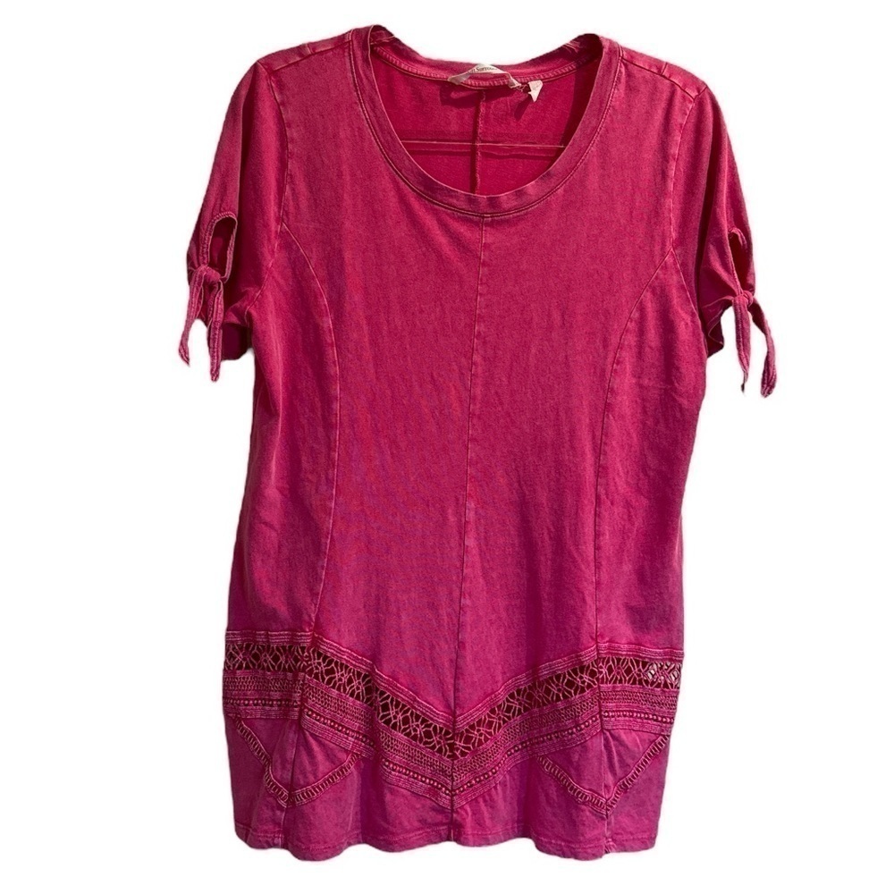 Soft surrounding pink shirt burnout washed out cutout detail medium